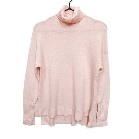 J. Crew Wool Blend Turtleneck Sweater Light Pastel Pink S - Picture 1 of 11